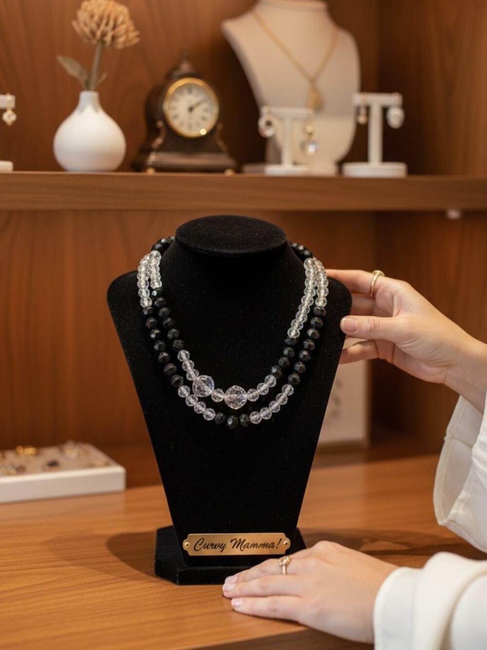 Vintage Black Agate necklace